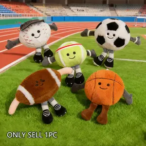 Sports Ball Plush Toy Stuffed Animal Hanging Decoration, Basketball Football Tennis Rugby Golf, Fan Collection Decor, Desktop Ornament, Birthday Gift