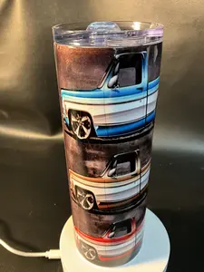 20 oz Chevy C10 truck tumbler with straw