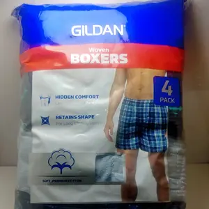Gildan Woven Boxers 4 Pack 2XL XXL Mens Color Assortment Soft Premium Cotton Comfortable Fit