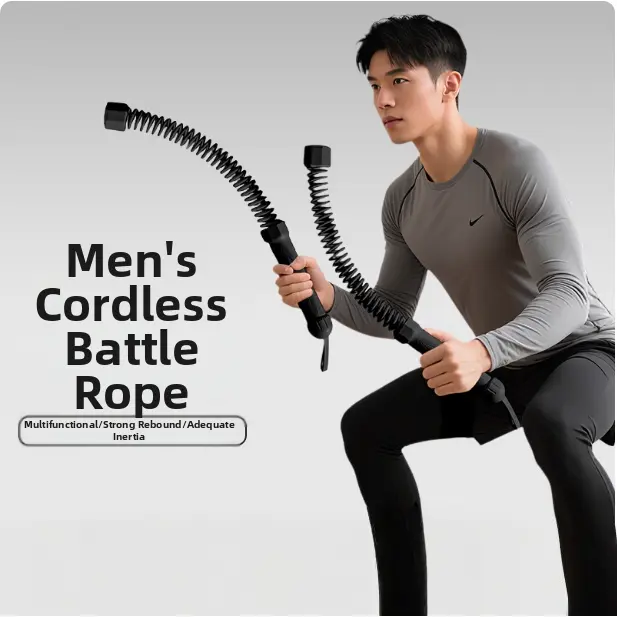 Multifunctional Cordless Battle Ropes - Aerobic Fitness Equipment for Men and Women, Suitable for Home Use, Ideal for Strength and Physical Fitness Training with Rope Swinging Exercises