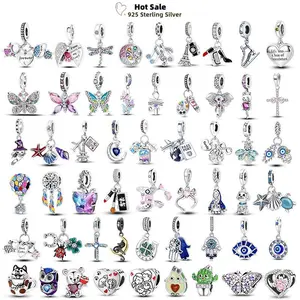 Charms Fit Pendant 925 Silver Original Bracelet Luminous Firefly Butterfly Turtle Feather Blue Eyes Beads DIY Clip Jewelry Gifts