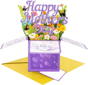 3D Pop Up Mothers Day Card Happy Mothers Day Pop Up Flower Bouquet Card with Envelope Mother's Day 3d Greeting Card Mother's Day Pop Up Card Gifts for Her Wife Mom Grandma Aunt Daughter