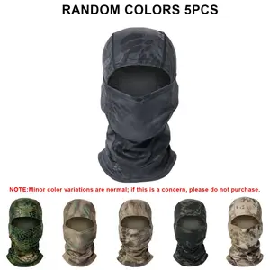 Balaclava Face Mask 5 Pack for Motorcycle Cycling, Camouflage Balaclava Outdoor Sports Headwear with Sun Protection, Breathable Dustproof Neck Gaiter for Men