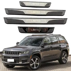 Car Outer Door Sill Scuff Plate Guard Protector For Jeep Grand Cherokee 2021-2023stainless Steel Trim Cover Auto Accessories Bumper Sticker