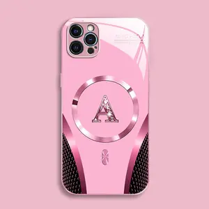 Suitable for [iPhone 12 Pro Max] high-end MagSafe phone case，Luxury Magnetic Case Shockproof Protective Cover Choose from all 26 letters with Magsafe Support 952