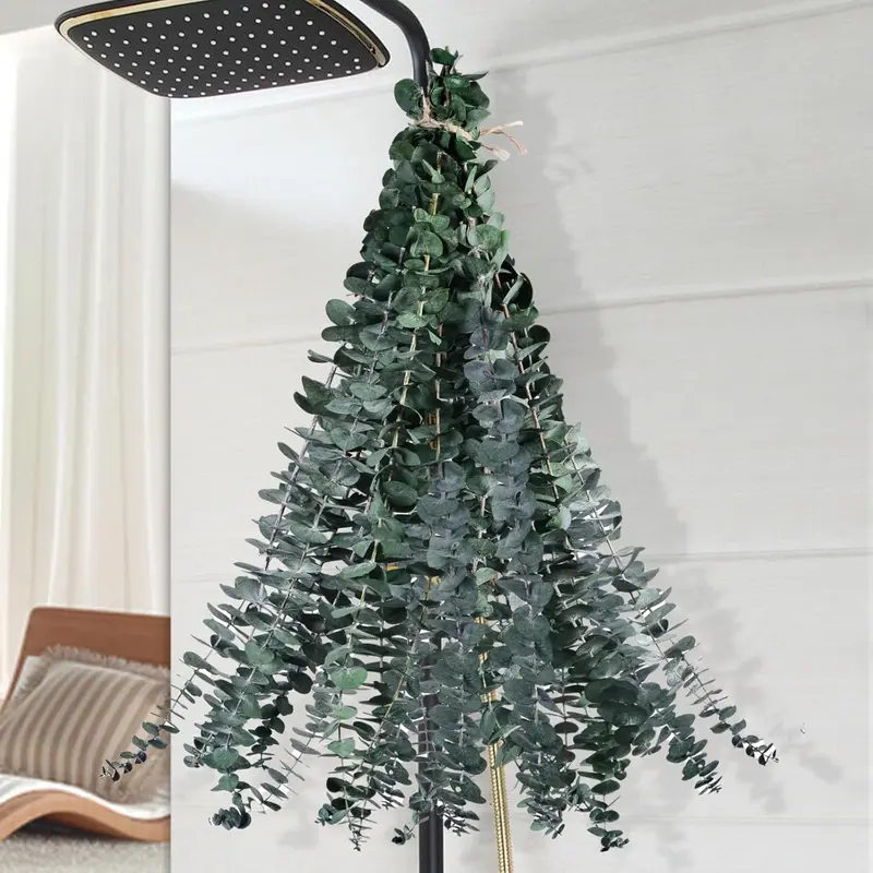12 Pcs Dried Eucalyptus for Shower Hanging - 17'' Real Large Preserved Eucalyptus Stems Green Home Decor, Made from Fresh Eucalyptus Leaves, Bathroom Shower Decor, Wedding, DIY