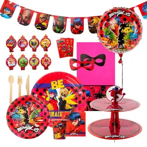 Miraculous Ladybug Party in a Box Birthday Decoration 126pc Supply Kit Mighty Mojo spongebob Balloon Adventure christmas ornaments 2k  birthday  party  signs