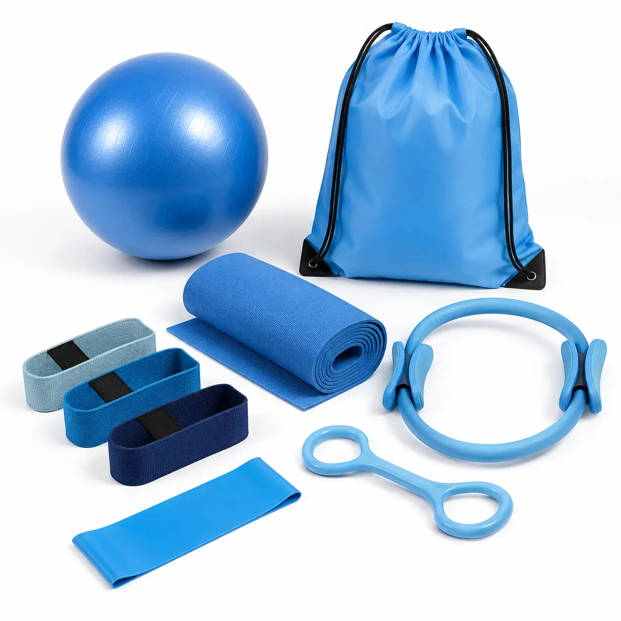 3-in-1 Pilates Ring Set with Mini Ball & Resistance Bands for Women - Home Workout Equipment for Yoga, Core Strengthening, No Gym Needed, Resistance Band Workout