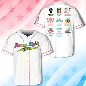 Big Fan Of Human Rights Baseball Jersey, Equality Sports Shirt, Social Justice Game Day Outfit, Activist Gift, Rainbow Pride Jersey #Baseballjersey #LGBTQ+ #LGBTbaseballjersey