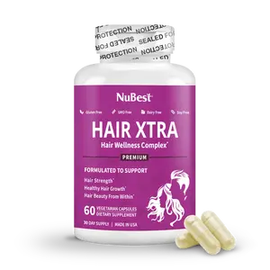 NuBest Hair Xtra with Biotin, Zinc, Selenium & B Vitamins, Hair Growth, Thickness & Scalp Nourishment Supplement for Men & Women