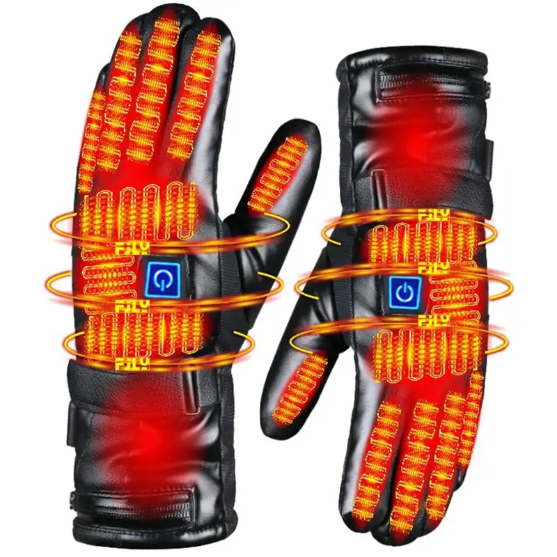 New Heated Gloves, Rechargeable Electric Heating Ski Gloves for Men Women, Winter Warm Thermal Gloves for Skiing Hiking Camping