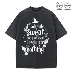 I Solemnly Swear That I Am Up To Absolutely Nothing T-Shirt, Wizard Quote Graphic Tee, Unisex Cotton Crewneck Shirt