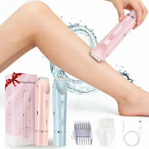 Women's 2-In-1 Electric Epilator Hair Remover, Rechargeable Shaver & Trimmer Kit, Portable Grooming Tool, Cordless Waterproof Body Hair Clipper