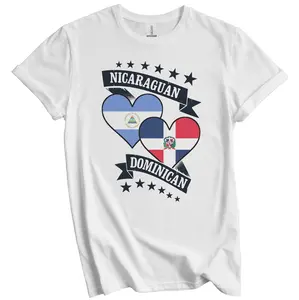 Nicaraguan Dominican Heart Flags Nicaragua Dominican Republic T-Shirt