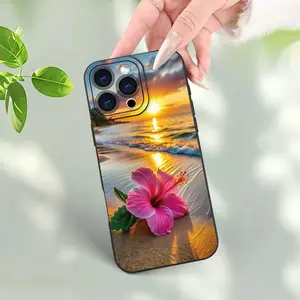 Creative romantic beach floral pattern, high-end soft protective phone case, suitable for iPhone 17/16/15/14/13/12/11/X/XS/XSMAX/XR/12.13MINI/16E, a holiday gift for friends, family, and yourself, Accessories, Smartphone, Cellphone, Handheld summerwins