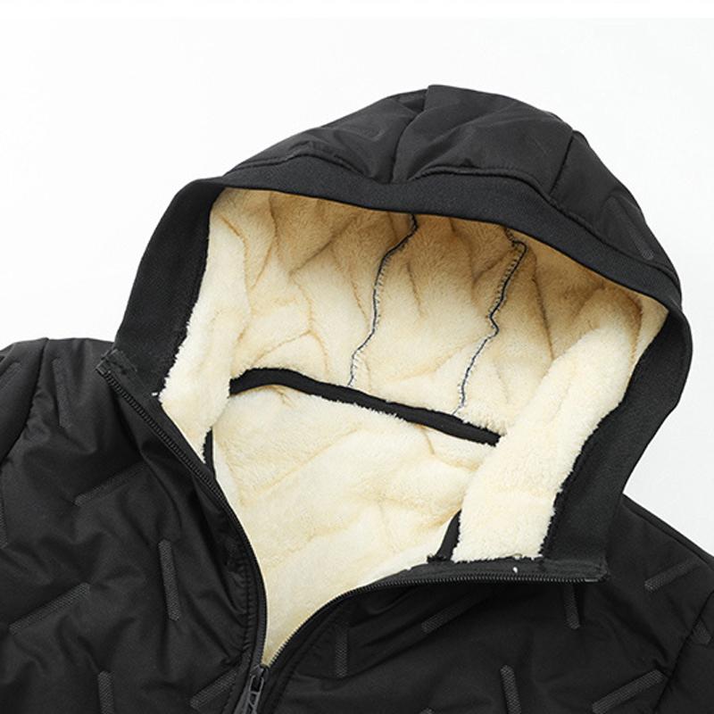 Men's Autumn Winter Fleece Lined Cotton Jacket Warm Padded Full Zip Soft Polyester Lining Zipper Pockets Suitable for Cold Weather Machine Washable Regular Fit Men's Casual Fashion Coat