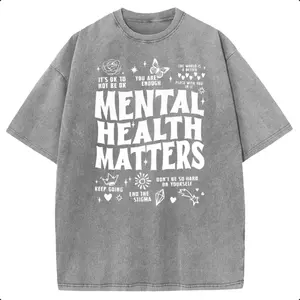 "Mental Health Matters" Washed T-Shirt |   Soft Cotton Streetwear Tee for Men & Women
