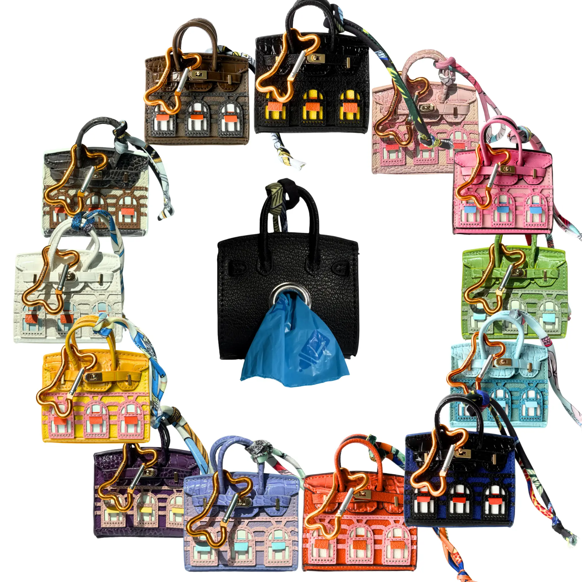 Barkin Dog Waste Bag Dispenser - Includes Carabiner for Leash Attachment, 3" x 1.5" x 2.5", Fits Standard Waste Bag Roll