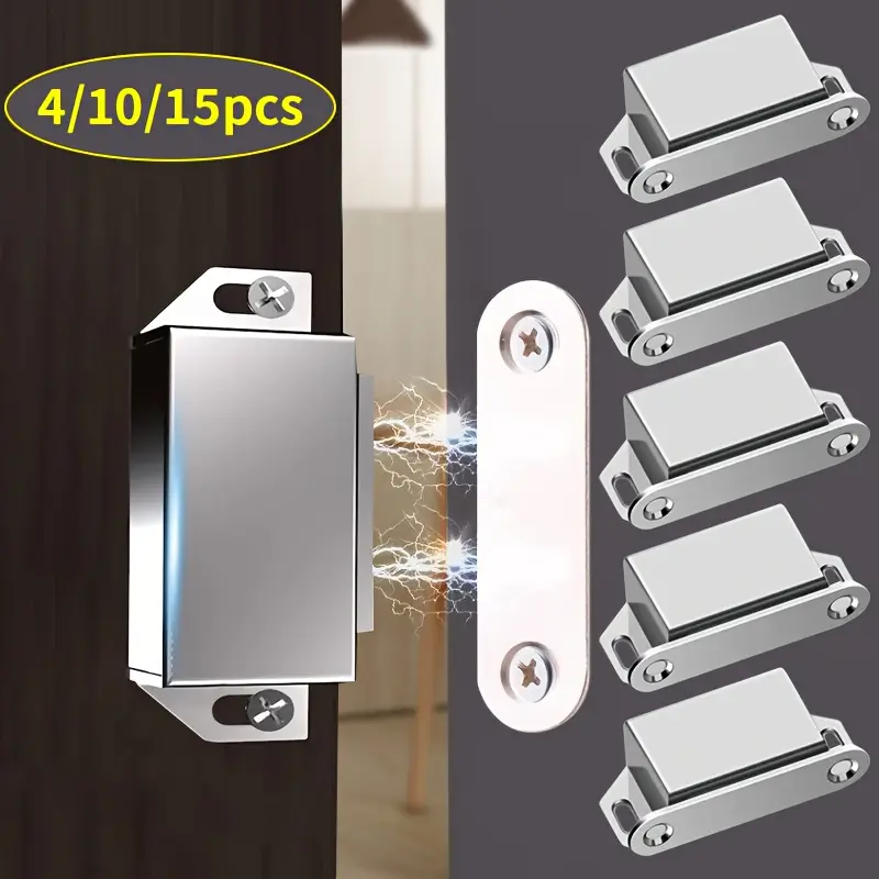 15pcs Magnetic Cabinet Door Stopper, Magnetic Closers, Suitable for Furniture Doors Such As Cabinets And Shoe Cabinets, Magnetic Door Buckles