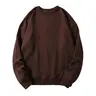 Women's Korean Style Fleece Crew Neck Pullover Clothing - Soft Cotton-Polyester Blend Oversized Long Sleeve Streetwear, Basic Everyday Wear, Back to School Jeans Match Piece