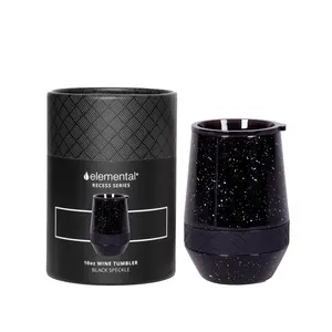 Elemental Wine Tumbler 10 oz - Vacuum Insulated Stainless Steel Coffee Mug for Hot & Cold Drinks - Portable Cup with Shatterproof Sip Lid