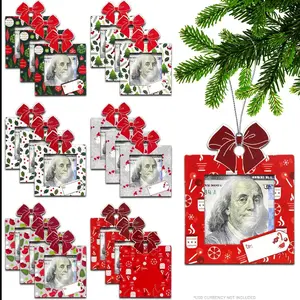 Zip-Open Cash-Gift Holder Ornaments w/Clear Plastic Windows & Hang Strings | 18 Pack
