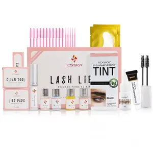 ICONSIGN Lash Lift Kit with Eyebrow Tint Dye for Salon Use - Black Eyelash Perm & Brow Tint - Gift Set for Friends Family & Workates - 35-50 Days Lash Lift & 60-90 Days Brow Tint Makeup