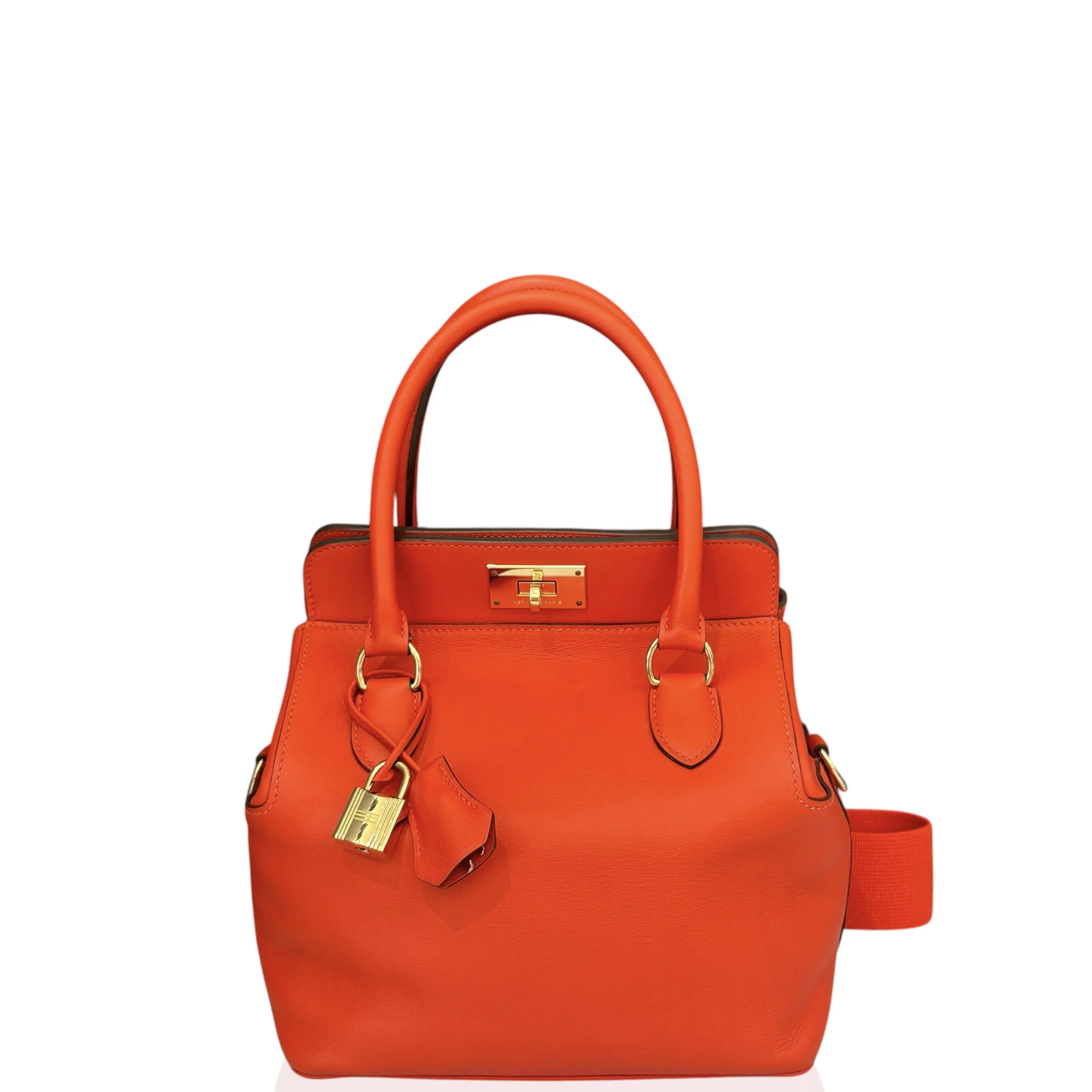 Pre-owned HERMÈS Leather tote bags Hermes Toolbox 20 Swift 9T Capucine (tz060326a2)