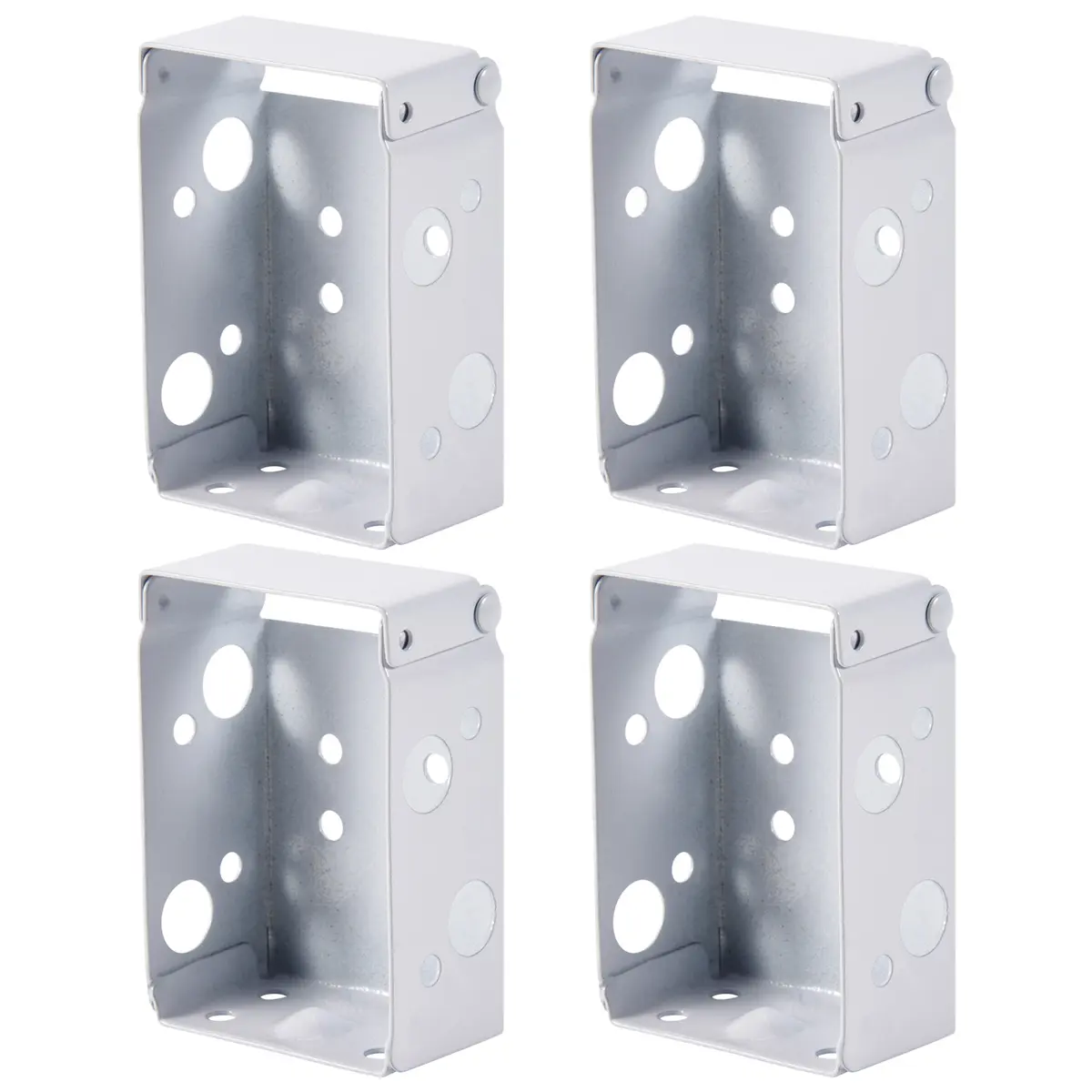 White Metal Box Mounting Hardware Blind Brackets 4-Pack, Low Profile Durable Replacement Parts for 2-Inch Headrails, Metal Bracket