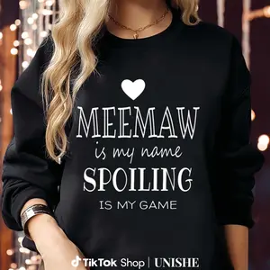 100% Unisex Meemaw Long Sleeve Sweatshirt – Funny Grandma Gift Casual Top