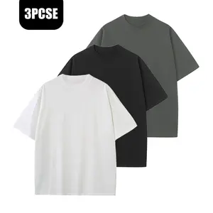 Men’s casual street-style T-shirt, 100% cotton fabric, soft feel, loose fit, suitable for summer and everyday wear. Korean fashion set.