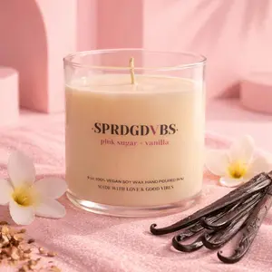 Pink Sugar Vanilla Soy Wax Candle