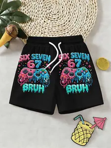 Boys Bottom Colorful Game Controller 3D Beach Shorts, Summer Trendy Gaming Style Kids Short Pants, Outdoor Wear, Holiday Gift, Casual Summer Shorts