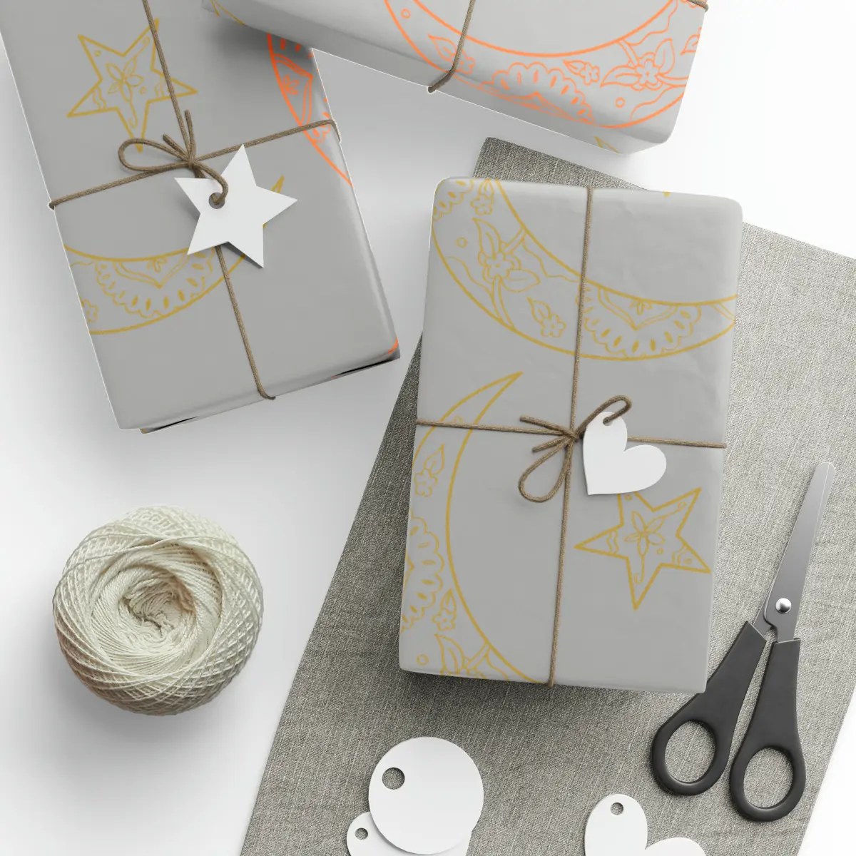 Wrapping Papers, Ramadan gift, Eid gift, holiday gift, Arabic, Islam, gift wrap, grey