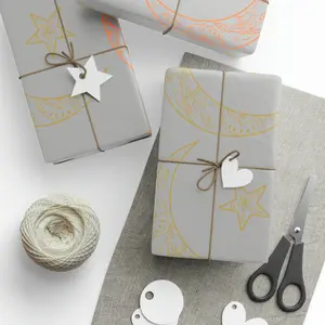Wrapping Papers, Ramadan gift, Eid gift, holiday gift, Arabic, Islam, gift wrap, grey