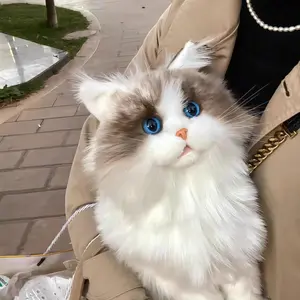 Lifelike Plush Toy Cat Soft Simulation Cat Doll Children'S Gift Elderly Companion Comfort Cute Pet Modeling Doll