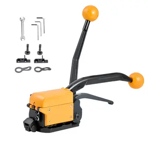 VEVOR Banding Strapping Kit, Heavy Duty A3 Steel Banding Sealer Tool with Adjustable Width, Manual Metal Pallet Packaging Strapping Kit for Warehouse, Transportation, Industrial Bundling, Home Use