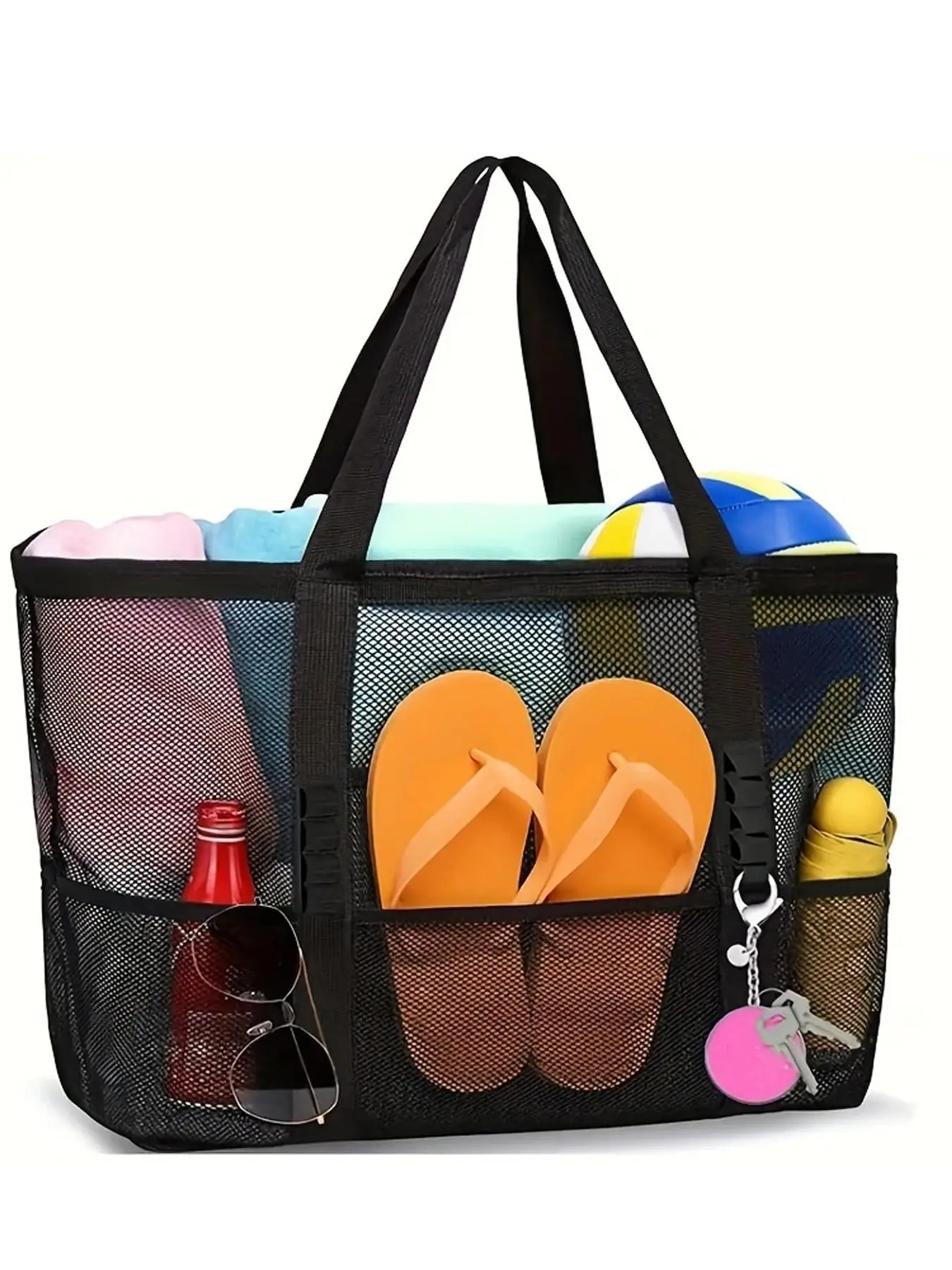 Casual Beach Bag, Multi-functional Beach Bag, Simple Design Tote Bag for Women & Men, Trendy Versatile High-quality Daily Commuting Bag