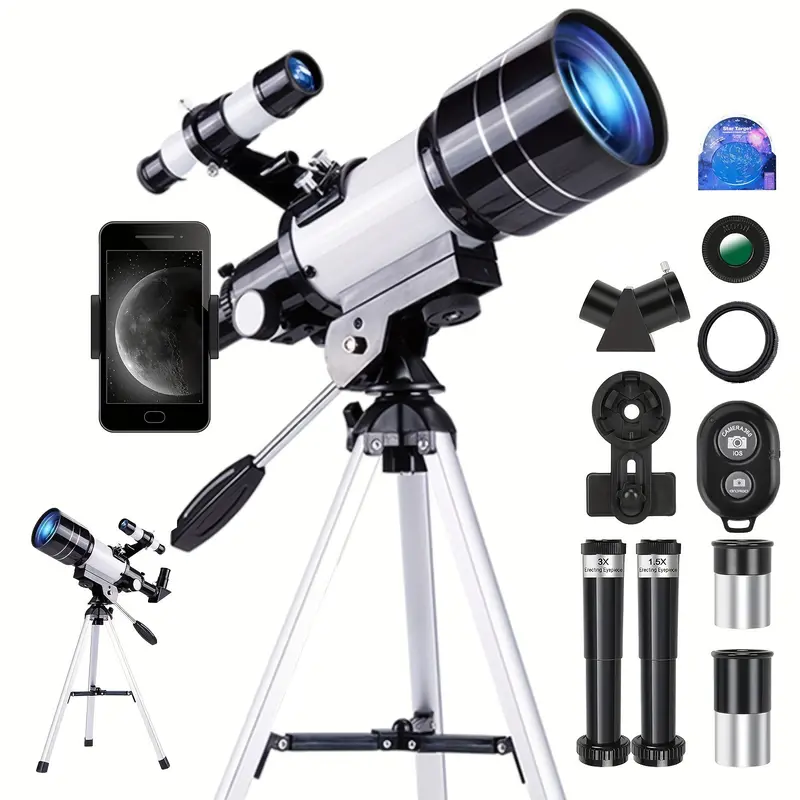 150mm Compact Handheld Portable Astronomy Telescope - Camping Gear with Included Accessories for Nature Enthusiasts, Outdoor Stargazing