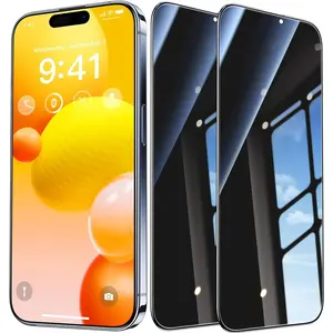 Privacy Screen Protector Film for iPhone 14 & iPhone 14 Pro, Anti-Scratch, Touch Sensitive, Bubble-Free, Easy Installation, Privacy Tempered Glass