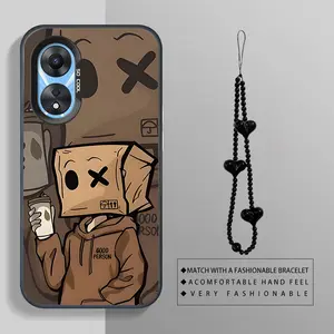 OPPO A78 Headset boy with bracelet combination outfit phone Case For OPPO A78 with PET Shock proof design perfect for popular