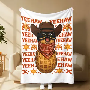 Goop Cowboy Yeehaw Blanket – Bold Western Design for the Ultimate Meme Obsessed Eye-Catching Design to Add Chaos & Fun to Any Space Perfect Meme Gift for Friends – Goop Peanut Cowboy Blanket for Birthdays & Pranks!, Western Blankets, Cowboy Print Blankets