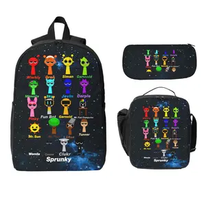 Sprunki Backpack — All-Character "Rainbow Academy" Style Schoolbag: Colorful Cartoon Travel Backpack (Unisex) — An Exclusive Gift for Fans