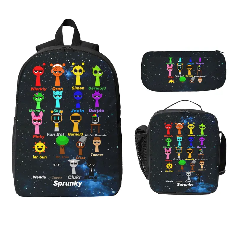 Sprunki Backpack, All Game Characters Dense Collage School  display picture 1