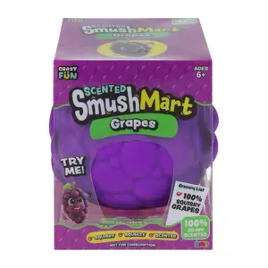 SmushMart Scented Grape Squishy, Stress Relief Fidget Item for Kids, Soft Squeeze Sensory Tool