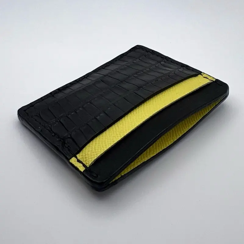 Clifton minimalist made with Argentine Caiman Skin by Clifton Premium Goods. Exotic men’s minimalist wallet