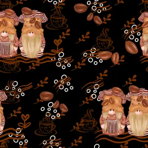Coffee Gnomes Pattern 9 Quilting Cotton Fabric