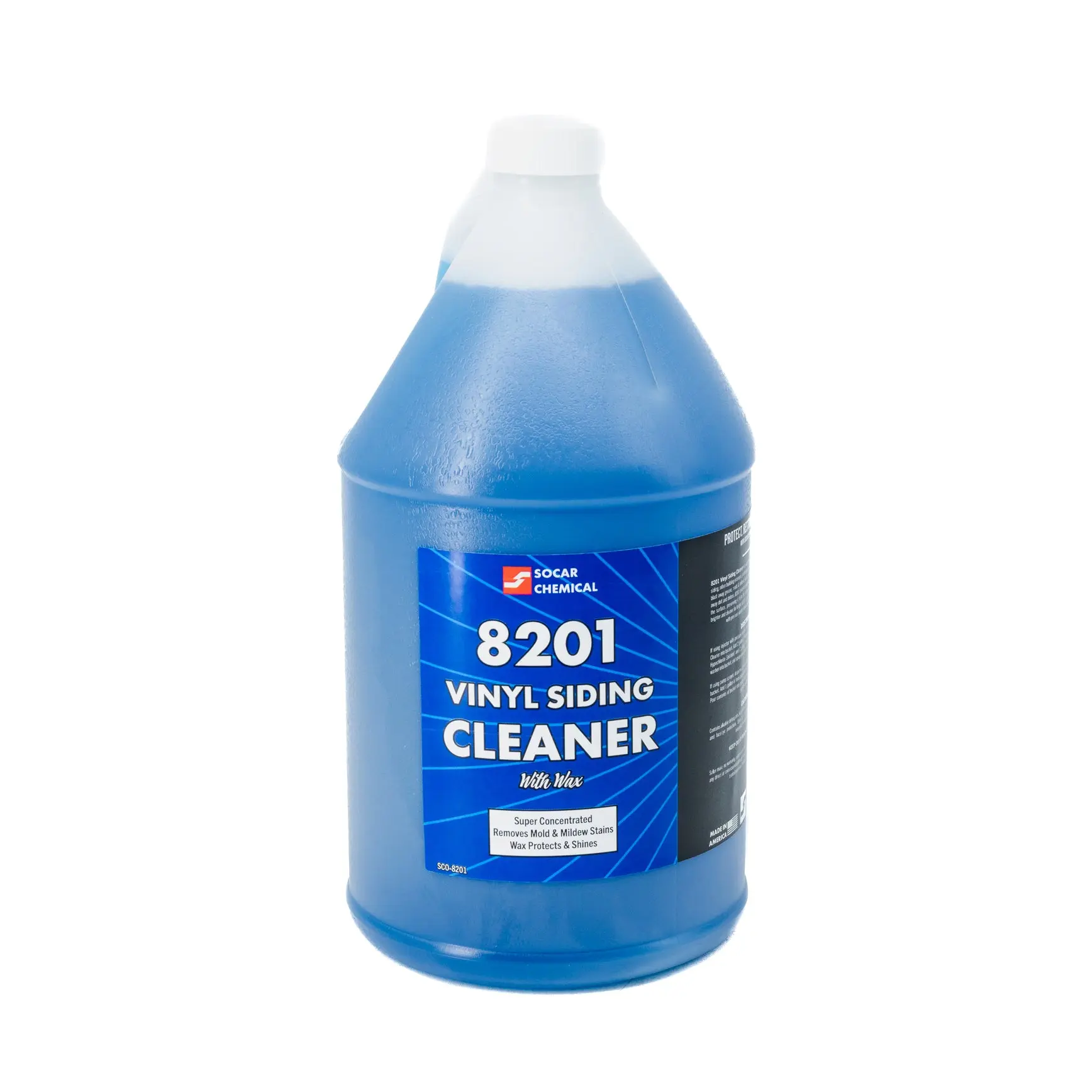 SOCAR 8201 Super Concentrated Vinyl Siding Cleaner - Powerful Solution with Surfactant, Detergent, Natural Wax for Household, Building Exteriors Structure Cleaning and Surface Preservation