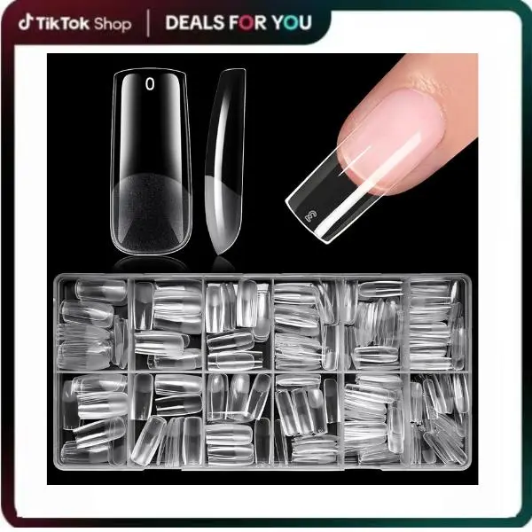 Long Square Nail Tips, 300pcs Gel Nail Tips Square Long Fake Nails ...