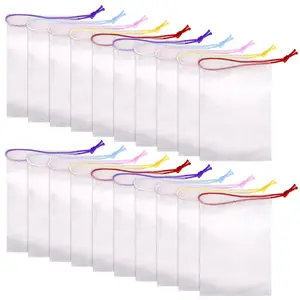 20PCS Exfoliating Soap Bag Handmade Bubble Mesh Bags Double Layer Thicken Foam Net Saver Sack for Bath & Shower Anti Dandruf Eco Friendly Colorful Multi Pack
